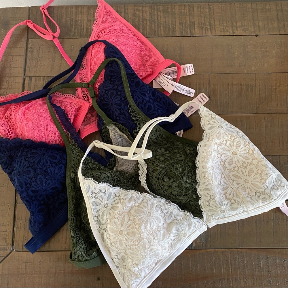 4 NWT Victoria’s Secret Lace Bralettes bundle